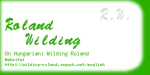 roland wilding business card